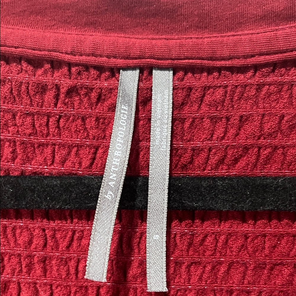 Anthropologie Burgundy Bell Sleeve Top - Picture 2 of 7